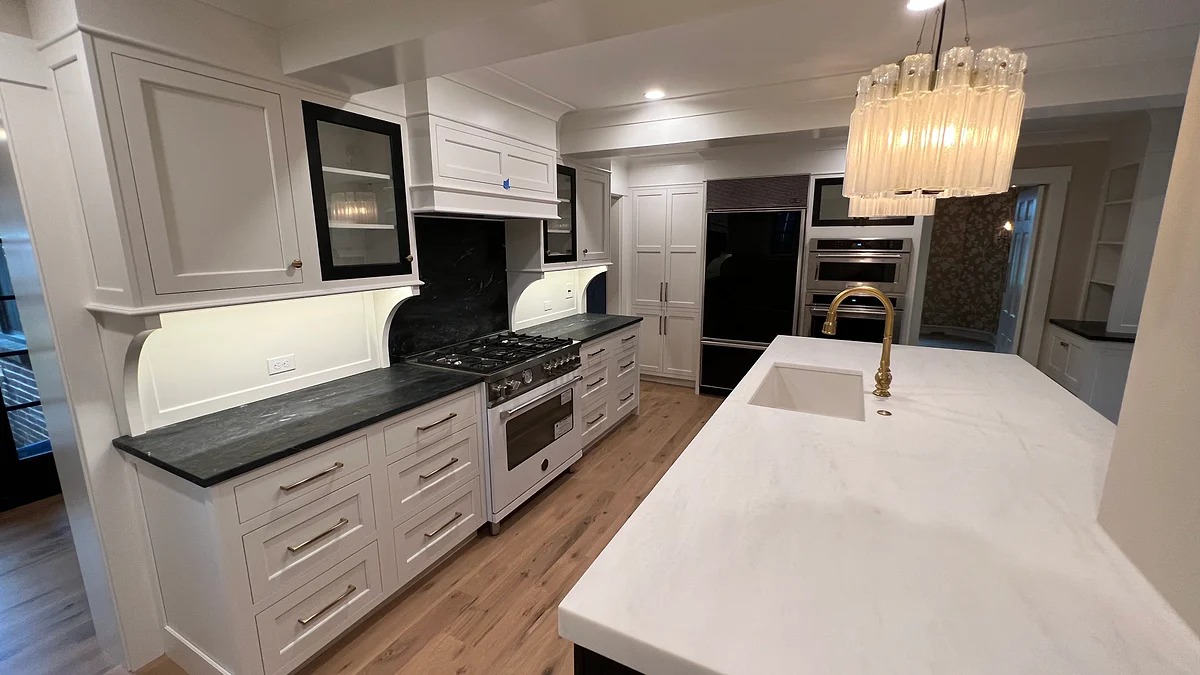 Bright custom kitchen with a large island