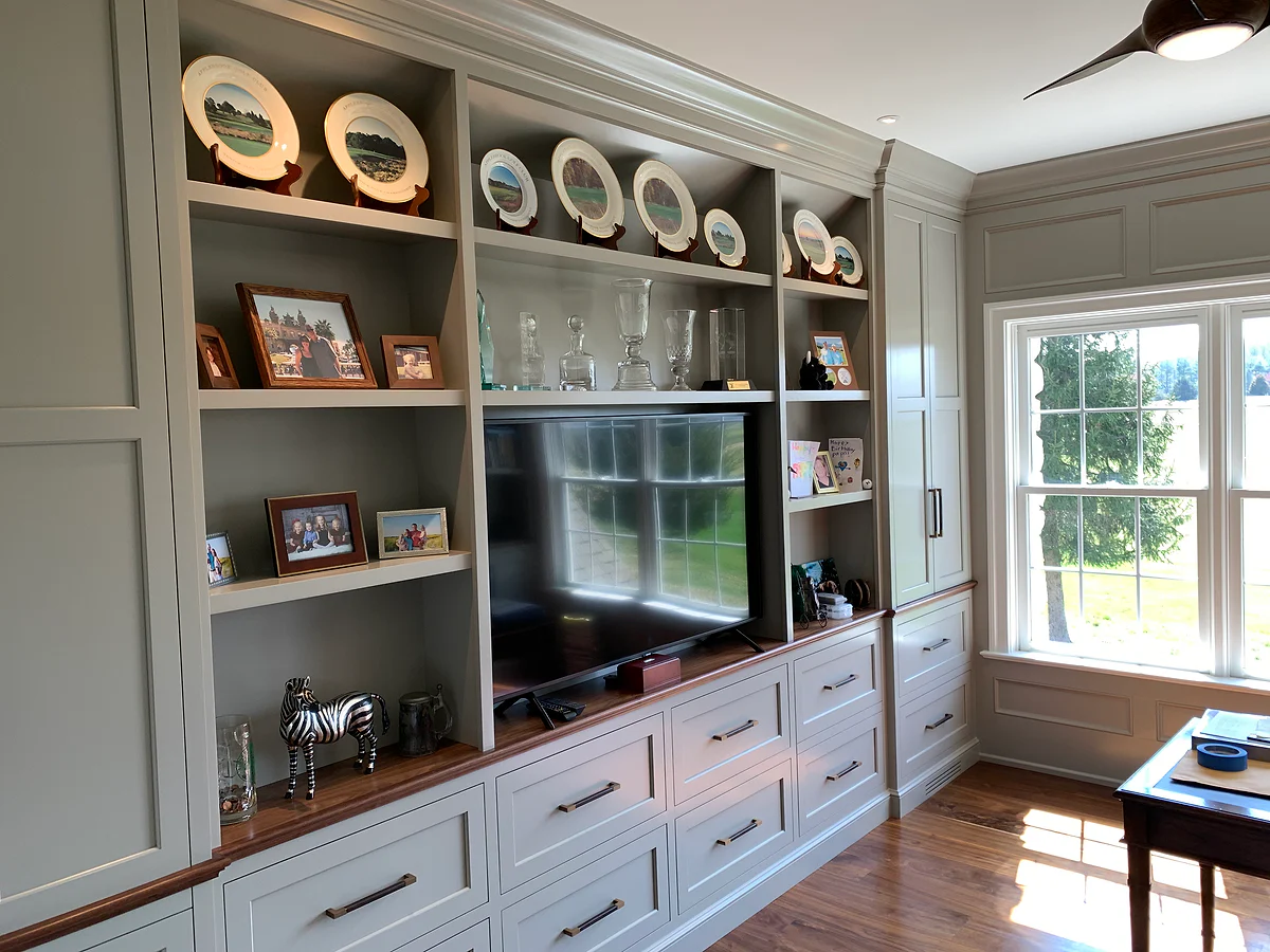 Full-wall custom entertainment cabinetry
